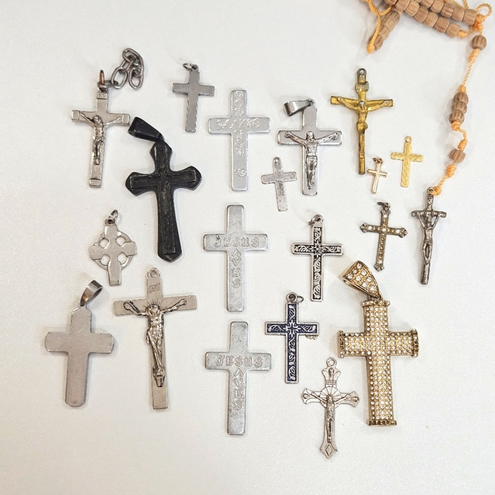 Bundle of Crosses Stainless Steel, Gold Tone, Silver Tone